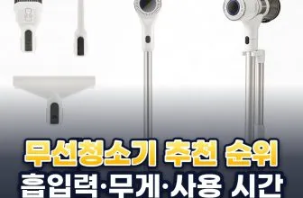 무선청소기 추천 순위 TOP5: 흡입력·무게·사용 시간으로 매긴 5위부터 1위