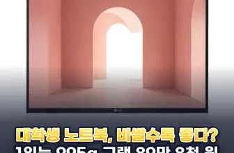 대학생 노트북 추천 순위 TOP5: 2026년 가성비·무게·16GB 비교