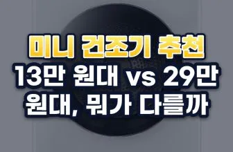 미니 건조기 추천 3가지: 원룸 자취방 소음·소비전력 비교