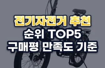 전기자전거 추천 순위 TOP5: 구매평 만족도 기준